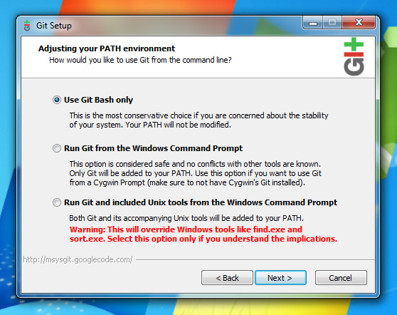 Установка GIT под Windows: GIT Bash only